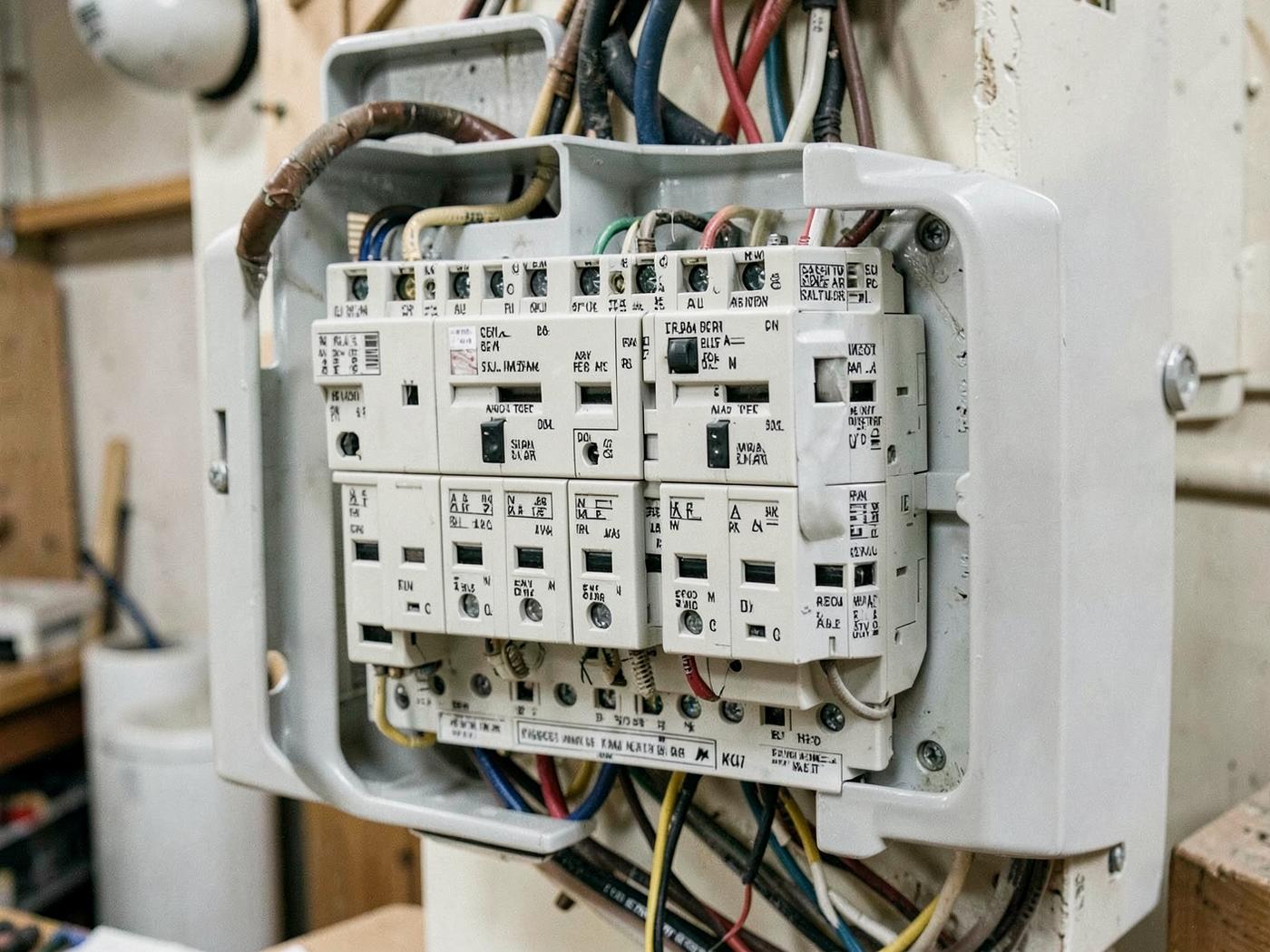 Newly installed residential electrical panel with labeled circuits